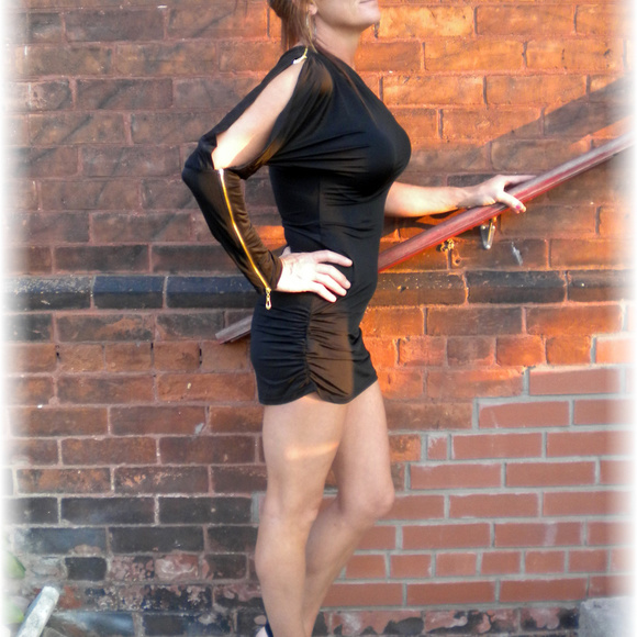 Milk Silk One Sleeve Ultra Mini Club Dress - Picture 2 of 4